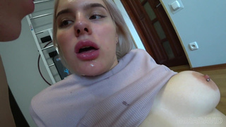 Ahegao Blowjob - Tied Hands And Stuffing A Dick In Her Throat - 1080p.mp4