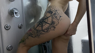 Anal caresses with a dildo in the shower from Vik1One.mp4