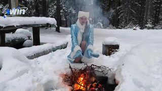 Драма или порно? Горячее видео со снегурочкой после ебли