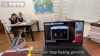 Запретная пара: студенты и учитель в откровенном видео