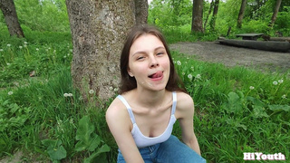 Лама Грэй в лесу: жесткий трах и сладкий финал в ротик