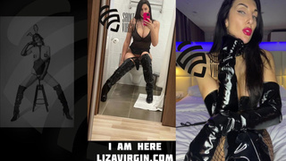 Morning porn star Liza Virgin. Pissing and going to workout